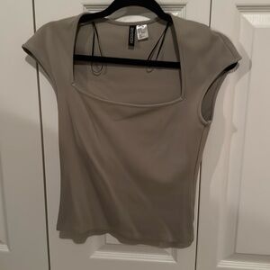 Sage Green Divided H&M Small Square Necked Top